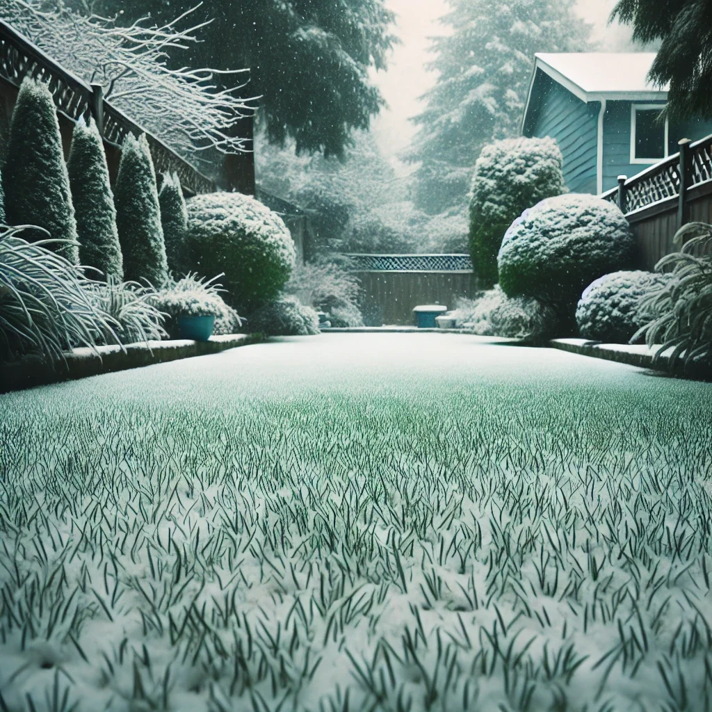 lawn in winter